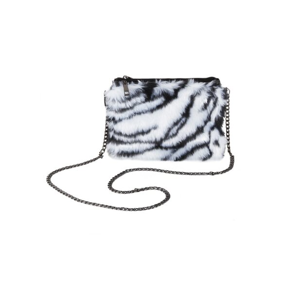 Luxe Fashion Classic Faux Fur Clutch | 1-Piece | Zebra - Picture 3 of 6